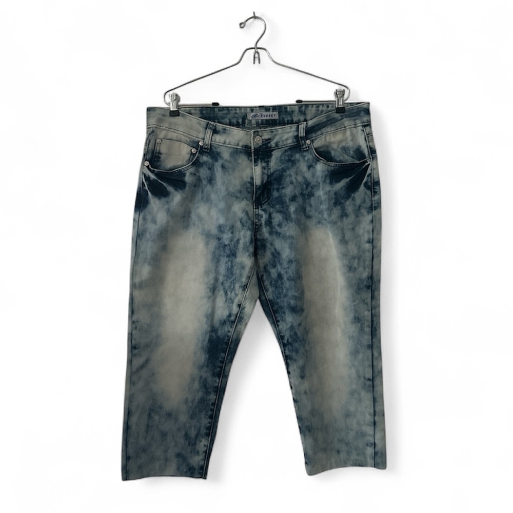 Exocet Blue Acid Wash Cropped Jeans Like New sz 18